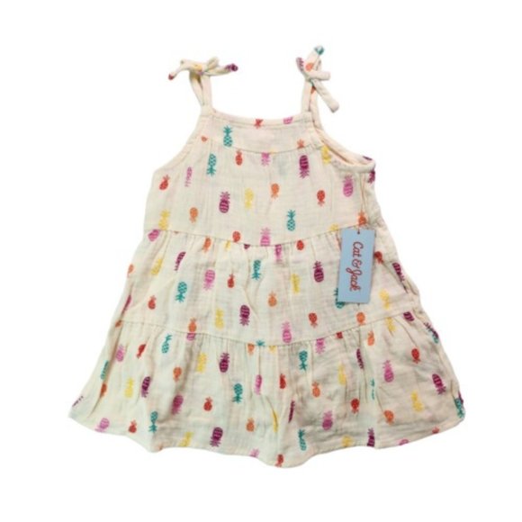 Cat & Jack Other - Cat & Jack Girl's Summer Dress Tiered Sundress Strappy Pineapple